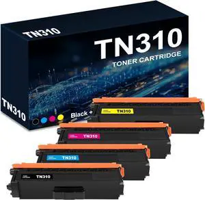 Ennovor TN310 TN-310 4-Pack BK/C/M/Y Toner Cartridge Compatible with Brother HL-4150CDN 4570CDW L8250CDN L8350CDW L8350CDWT Printers (TN310C TN310Y TN310M TN310BK)