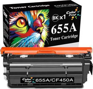 Ennovor Compatible Toner Cartridge Replacement for HP CF450A 655A to use with Color Enterprise M652dn M652n M653dn M653dh M653x MFP M681dh M681f M681z M682z Printer (1-Pack, Black, 12,500 Pages)