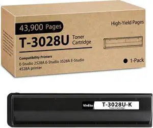Ennovor T-3028U T3028U Black Toner Cartridge Replacement for Toshiba T-3028U T3028UK Toner Cartridge for E-Studio 2528A 3528A 4528A Printers, 1 Pack T3028U Black Cartridge, 43,900 Pages High Yield