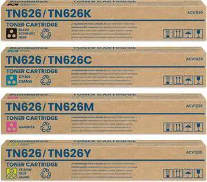 Ennovor TN626 Toner Cartridge 4-Pack TN626K TN626C TN626M TN626Y ACV1130 ACV1430 ACV1330 ACV1230 Replacement for Konica Minolta TN626 Toner Cartridge for Bizhub C450i C550i C650i Printer Ink