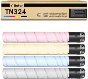 Ennovor High Yield TN-324 TN512 TN324 TN513 TN514 TN515 TN516 Toner Cartridge Compatible for Konica Minolta Bizhub C458 C558 C658 for C258 C308 C368 C454 C554 Printers (Black Cyan Magenta Yellow)