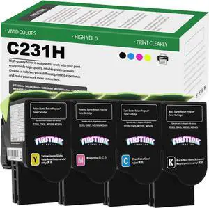 Ennovor High Capacity C2325 C2425 C231 Toner Cartridges C231H C231HK0 C231HC0 C231HM0 C231HY0 Replacement for C2325 C2535 C2425 MC2425 MC2325 MC2535 MC2640 Printer Toner(4 Pack)