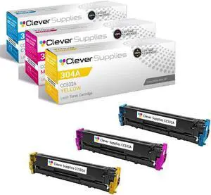 Ennovor CS Compatible Toner Cartridge Replacement for HP CM2320MFP CC531A Cyan CC533A Magenta CC532A Yellow HP 304A Color CM2320N CM2320NF CM2320FXI CP2025N CP2025DN CP2025X CM2320MFP 3 Color Set