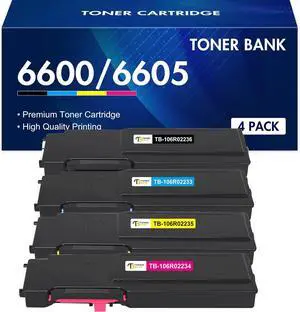 Ennovor Phaser 6600 Toner Cartridge 4-Pack: Compatible for WorkCentre 6605 High Capacity Toner for Xerox Phaser 6600 6600N 6600DN WorkCentre 6605N 6605DN Printer Ink (Cyan Magenta Yellow Black)