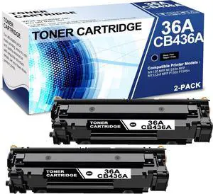 Ennovor 2 Pack 36A CB436A Black Toner Cartridge with Chip 36A CB436A Compatible CB436A Replacement for HP M1120 MFP M1522n MFP M1522nf MFP P1505 P1505n Printer