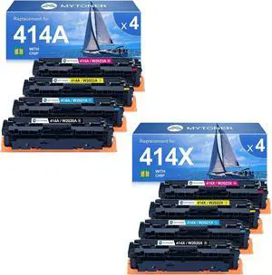 414X Toner Cartridges 8 Pack High Yield MFP M479fdw with Chip Compatible Replacement for HP 414X 414A for Color Laserjet Pro MFP M479fdw M479fdn M479dw M454dw M454dn M479 Printer Ink W2020X W2020A
