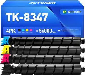 TK-8347 TK8347 Toner Cartridge Set 4-Pack High Yield Replacement for Kyocera TK-8347K TK-8347C TK-8347M TK-8347Y Compatible with TASKalfa 2552ci 2553ci Copystar CS-2552ci CS-2553ci Printer Ink