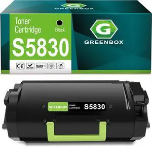 GREENBOX Compatible S5830 S5830dn Toner Cartridge Replacement for Dell S5830dn 593-BBYT 593-BBYS 8XTXR 54J44 X2FN6 X68Y8 2JX96 High Yield for S5830DN S5830 DE5830 Printers (1 Black, 25,000 Pages)