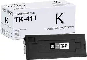 Ennovor 1 Pack TK-411 Black Toner Cartridge, Compatible for Kyocera TK-411 370AM011 Toner Replacement for KM-1620 KM-1635 KM-1650 KM-2020 KM-2050 Printer | Each up to 16,000 Pages