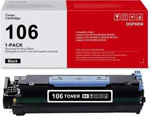 Ennovor 106 Toner Cartridge Black (0264B001AA): DOPHEN 1 Pack Compatible 106 Toner Replacement for Canon imageCLASS MF6540 MF6590 MF6595 MF6595CX MF6530 MF6550 MF6560 6580 Printer,106 Ink Cartridge