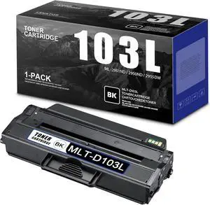 MLT D103L (SU720A) Black Toner Cartridge, LEN Compatible High Yield D103L Toner Cartridge Replacement for Samsung MLT-D103L ML-2951ND 2950ND 2955DW 295x SCX-4729FW 470x 472x Printer Toner, 1-Pack