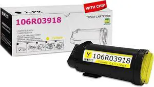 1 Pack Pack C600 C605 106R03918 Yellow Toner Cartridge 106R03918 with chip Extra High Yield 17,500 Pages Compatible Xerox VersaLink C600 C600DT C600DX C600DXF C600DXP C600N C605 C605X C605XLM Printer