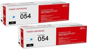 Ennovor 2 Pack 054 3023C001 Cyan Toner Cartridge: Compatible CRG-054 Replacement for Canon imageCLASS MF642Cdw MF644Cdw MF640C MF641Cw MF643Cdw MF645Cx LBP621Cw LBP622Cdw LBP623Cdw Printer