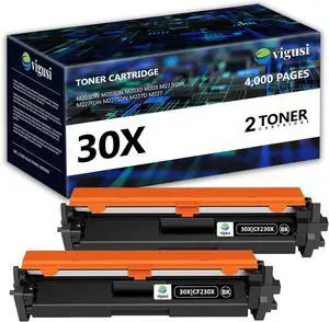 30X Black High Yield Toner Cartridge CF230X 2-Pack Compatible 30X CF230X Replacement for HP 30X/30X with Laser Pro MFP M227fdw M203dw M203dn M203d M227 M203 Printer, CF230X Toner [4,000 Pages/Pack]