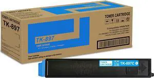 1 Pack TK-897C 1T02K0CUS0 Cyan Toner Cartridge High Yield Compatible TK-897C TK897C Replacement for Kyocera FS-C8520MFP FS-C8025MFP FS-C8030MFP FS-C8525MFP TASKalfa 205c 255c 206ci 256ci Printer