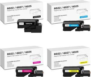 Ennovor WorkCentre 6027 Toner Cartridges 4-Pack Compatible for Xerox Phaser 6022 6020 WorkCentre 6025 6027 Printer (106R02756 106R02757 106R02758 106R02759)
