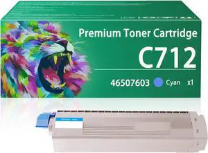 Ennovor C712 Toner Cartridge Compatible for OKI C712 46507603 Cyan Toner Cartridges Work for OKI C712 C712n C712dn Printers