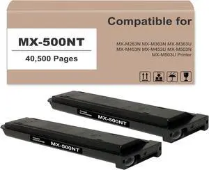 Ennovor MX-500NT High Yield Toner Cartridge Compatible for Sharp MX-500NT Black Toner Replacement for MX-M283N MX-M363N MX-M363U MX-M453N MX-M453U MX-M503N MX-M503U Printer (2-Pack, Black)