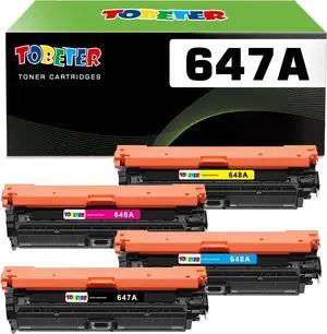 Ennovor ToBeter 647A 648A Toner CE260A CE261A CE262A CE263A Remanufactured Toner Cartridge Compatible for HP Color Enterprise CP4025 CP4525 CP4025n CP4525n Printer Toner, 4 Pack, BCYM