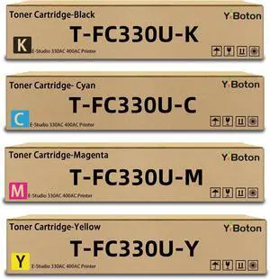 Ennovor High Yield TFC330U T-FC330U Toner Cartridge Replacement for Toshiba T-FC330U-K T-FC330U-C T-FC330U-M T-FC330U-Y Toner Compatible for Toshiba Work with E-Studio 330AC 400AC Printer (4 Pack)
