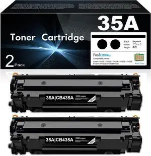 Ennovor 35A CB435A Toner- Compatible 2 Pack 35A Toner Cartridge Replacement for HP 35A 36A CB436A 85A CE285A Laser P1002 P1003 P1004 P1005 P1006 P1007 P1008 P1009 Printer