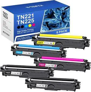 Ennovor TN221 TN225 - TN221BK TN221 Toner - Compatible Toner Cartridge Replacement for Brother TN221 Toner cartridges TN221 TN225 Compatible with MFC-9130CW HL-3170CDW HL-3140CW Printer (5 Pack)