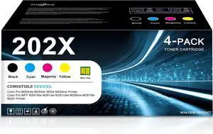 202X Toner Cartridges 4-Pack (BK/C/M/Y)-Replacement for HP 202A 202X Color Toner Cartridge Compatible for Pro MFP M281fdw M281dw M281cdw M280nw M281fdn M281 Pro M254dw M254dn M254 M254nw Printer