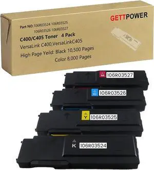 Ennovor Versalink C400 C405 Toner Cartridge Set, High Yield Compatible for Xerox VersaLink C400 C405 C400N C405N C400DN C405DN Printers, Includes 106R03524 106R03525 106R03526 106R03527