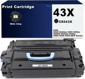 Ennovor 43X High Yield Toner Cartridge Replacemnet for HP C8543X 43X Toner Work for HP 9040 9040dn 9050 9050n 9000N 9000dn 9040n 9000 9040 9050 MFP Series Printer