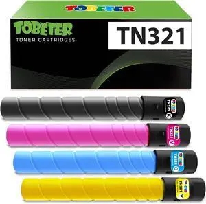 Ennovor TN-321 TN321 Toner Compatible for Konica Minolta TN321K TN321C TN321M TN321Y for Bizhub C224e C364e C284e C224 C284 C364 Printer Toner (4 Pack, 27K, KCMY, A33K130 A33K430 A33K330 A33K230)