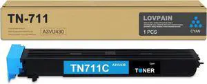 Ennovor TN711 TN711C Cyan Toner Cartridge 1 Pack - Lovn Compatible TN-711 Toner Cartridge A3VU430 (Up to 32,000 Pages) Replacement for Konica Minolta Bizhub TN711 Work with C754 C654 Printer