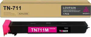 Ennovor TN711 TN711M Magenta Toner Cartridge 1 Pack - Lovn Compatible TN-711 Toner Cartridge A3VU330 (Up to 32,000 Pages) Replacement for Konica Minolta Bizhub TN711 Work with C754 C654 Printer