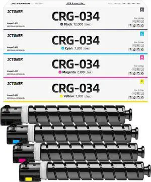 034 Toner Cartridge Set 4-Pack High Yield Replacement for Canon 034 CRG-034 9454B001 9453B001 9452B001 9451B001 Compatible for Canon Color imageCLASS MF810Cdn MF820Cdn C1225 C1225iF Printer Ink Copier