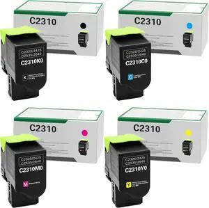 Ennovor C2325 C2535 C2425 Toner Cartridge Compatible for C2310K0 C2310C0 C2310M0 C2310Y0 C2325dw C2325 MC2325adw C2535dw C2425dw MC2425adw MC2640adwe Printer for Lexmark (High Yield, 4 Pack)
