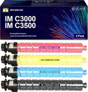 Ennovor IM C3000 IM C3500 IMC3000 IMC3500 Toner Cartridge High Capacity Replacement for Ricoh 842251 842252 842253 842254 Compatible for Ricoh Lanier Savin IM C3500 IM C3000 Printer