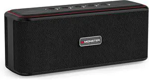 Monster Shock Plus Bluetooth Speaker, Portable Speaker with 30W Loud Stereo Sound, Bluetooth 5.4, TWS Pairing, 15H Playtime, Support AUX/TF Card, IPX6 Waterproof Wireless Speakers for Outdoor, Party