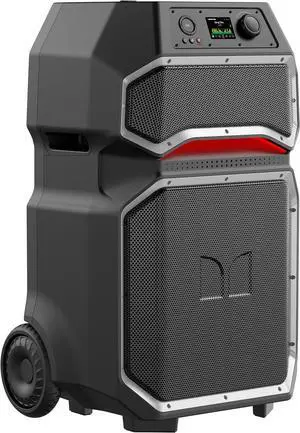 Monster Rockin' Roller X Indoor/Outdoor Portable Bluetooth Speaker | Powerful 1000W, 15 Subwoofer | All Terrain Wheels, Weather Resistant, Dual Mic & Guitar Inputs, TWS Pairing, App Control