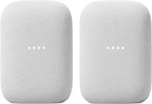 Google Audio (2-Pack) Smart Speakers  Wireless Bluetooth & WiFi Home Speaker Bundle with Powerful Stereo Sound, Multi-Room Audio Assistant Voice Control