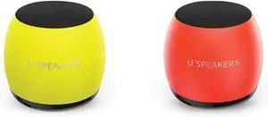 U Speakers Micro Glow in the Dark Portable Wireless Bluetooth Speaker with Mic & Selfie Remote Control Active Lifestyle Travel Home Office Bundle with Coordinating Micro Speaker, Pair together