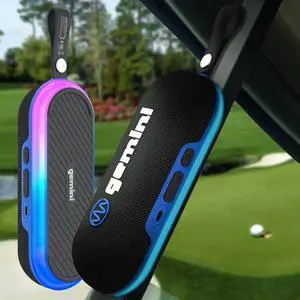 Gemini BEATGRIP Magnetic Bluetooth Speaker  Rechargeable, Mini Wireless Speaker with 12H Battery, LED Lights, IPX6 Waterproof, Strong Magnet for Golf Carts, Travel & Outdoor Adventures