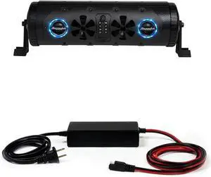 Bazooka G3 Bluetooth 16 inch Party Bar Bundle with AC/DC Adapter | 450-watt Max Power | LED Lights | Party Button Music Sharing | Marine Grade Speakers | Off Road, Golf Cart, Marine, and Outdoor
