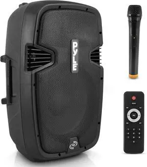 Pyle Wireless Portable PA Speaker System-Compatible with Bluetooth,Active Loudspeaker,1000 Watt Powered 2-Way Waterproof Amplifier, 12 Subwoofer, Tweeter, RCA, XLR, Mic In for Dj & Party-PPHP1241WMU