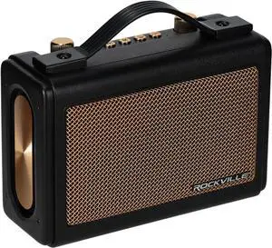 Rockville GlideTone Retro Portable Bluetooth Speaker, 25W Stereo Power, TWS, 2.5" Full-Range Drivers, Up to 18 Hours Battery Life, USB/MicroSD/AUX Input, for Home, Office, Outdoors
