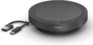 Jabra Speak2 40 Portable Speakerphone - 4 Noise-Cancelling Mics, Full-Range 50mm Portable Speaker, Wideband Audio and USB-A and USB-C Connections - Certified for Zoom and Google Meet - Dark Grey