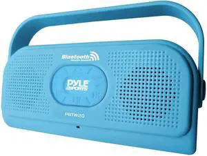 Pyle Portable IPX7 Waterproof Shower Speaker - Outdoor Wireless Bluetooth Compatible Battery Powered Mini Loud Sound Speaker System w/ AUX, DC 5V USB - Mp3 Android iPod iPhone Laptop PBTW20BL (Blue)