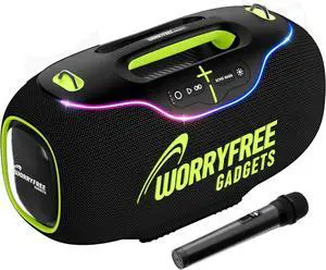 350W Wireless Bluetooth Speaker, RGB Lights, Mic with EQ & Volume Control, 10M Range (Black-A80)