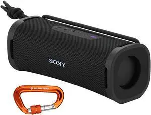 Sony ULT Field 1 Bluetooth Wireless Portable Speaker with Echo Canceling Technology (Black) Bundle with 12kN Heavy Duty Carabiner with Locking Clip (Orange) (2 Items)