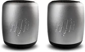 Pure-Hypr Audio SB300 Mini Speaker Pair | Two Portable Bluetooth Speakers | Hours of Quality Music | The Little Speakers with Big Sound | Silver