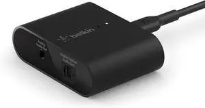 Belkin SoundForm Connect AirPlay 2 Adapter & Airplay 2 Receiver - Wireless Streaming for Apple Devices to Bluetooth Speakers - Optical & 3.5mm Speaker Inputs for iPhone 15, 14, MacBook Pro, & More