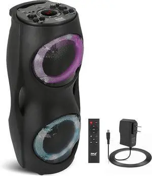 Pyle Portable Bluetooth PA Speaker System - 800W Indoor/Outdoor Bluetooth Speaker Portable System w/TWS, Recorder, Microphone in, Party Lights, USB SD Card Reader, FM Radio, Carry Handle PPHP62LB